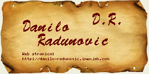 Danilo Radunović vizit kartica